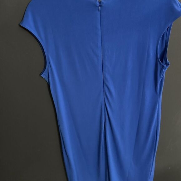 Carmen Marc Valvo Shift Shirt Dress Royal Blue EUC Size Medium - Picture 4 of 7